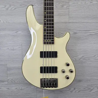 Used Schecter C-5 CUSTOM Bass Guitar White 5-String Free Returns
