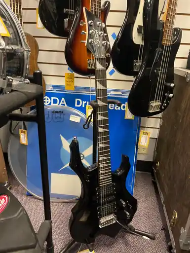 Used Glarry BURNING FIRE HSH Modern Metal Electric Guitar Black 6-String Direct From Manufacturer