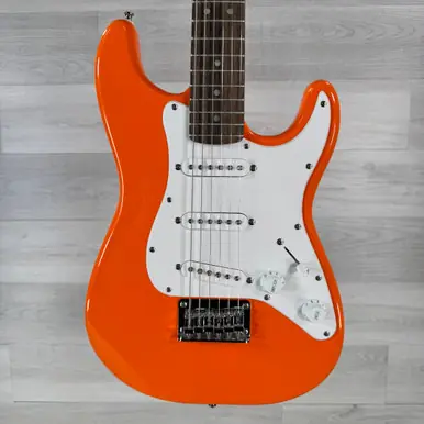 Used Squier Mini Stratocaster Electric Guitar - Competition Orange Free Returns