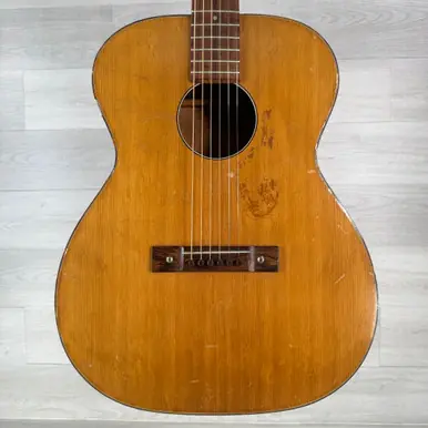 Shop Now Used Harmony Vintage H162 Acoustic Guitar - Natural - AS IS - Bridge Lift - High Action