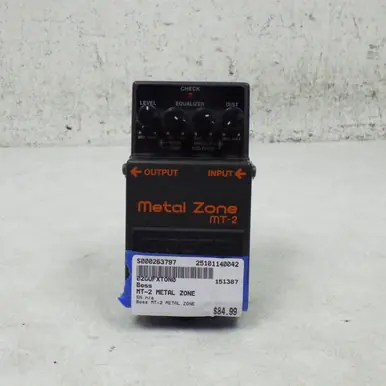 Used Boss MT-2 METAL ZONE Overdrive Pedal Limited Offer