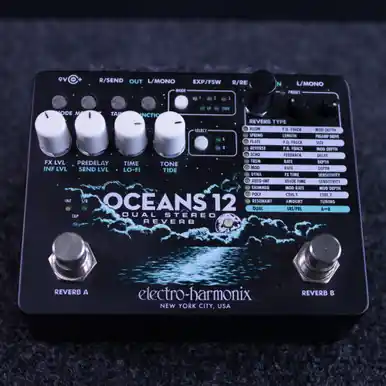 Used Electro Harmonix (E/H) OCEANS 12 DUAL STEREO REVERB PEDAL Reverb Pedal Holiday Sale