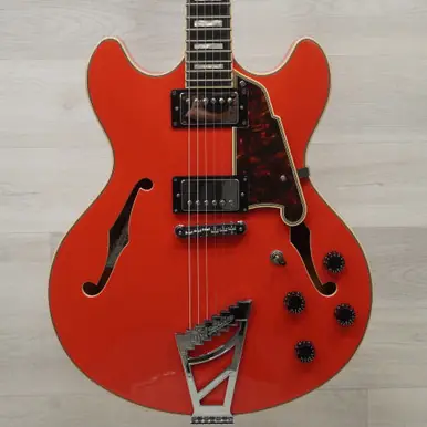 Seasonal Sale Used D'angelico Premier Dc Fiesta Red Stairstep Semi-hollow Electric Guitar Red 6-String