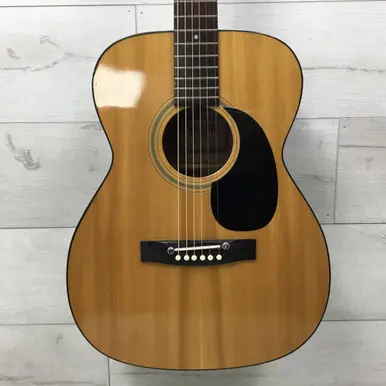 Used Encore FOLK PARLOUR ACOUSTIC GUITAR NATURAL MIJ Vintage Laminate Top Acoustic Guitar Natural Today Only