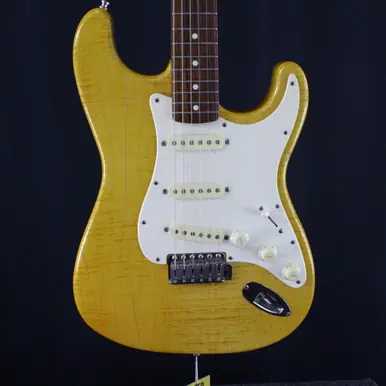 Bargain Used Fender STRATOCASTER FOTO FLAME MIJ S Type Electric Guitar Natural 6-String