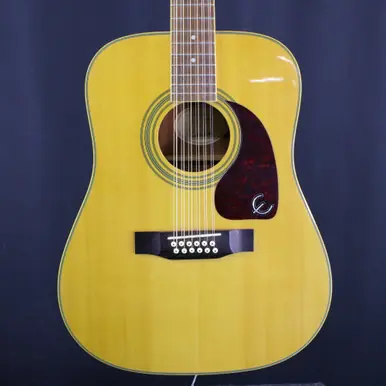 Budget Used Epiphone DR-212 ACOUSTIC GUITAR 12 STRING Laminate Top Acoustic Guitar Black