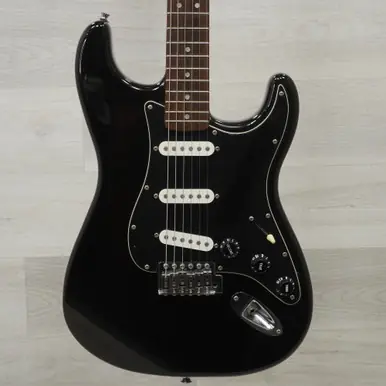Used Squier Strat Electric Guitar Black Reduced Price