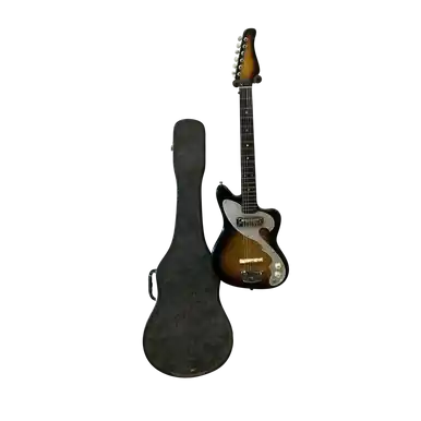 Today Only Used LAFEYETTE RADIO 99N9022 WX Vintage Offset Dbl Cutaway Guitar Sunburst 6-String