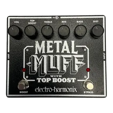Super Sale Used Electro Harmonix Metal Muff With Top Boost Overdrive Pedal