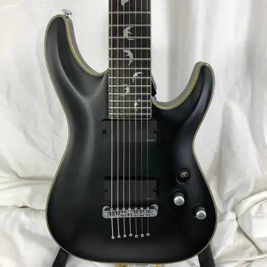 Used Schecter DIAMOND DAMIEN PLATINUM Electric Guitar Black 6-String Low Price