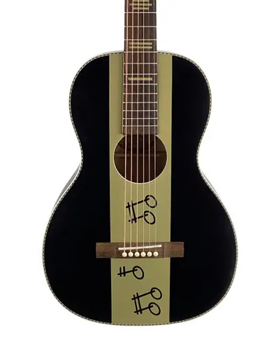 Direct From Factory Used Recording King RPS-7-NGB DIRTY 37 SIZE 0 BLK/GOLD Solid Top Acoustic Guitar Black