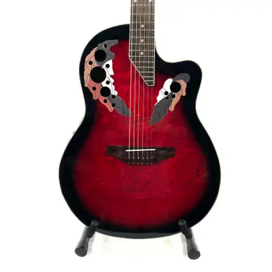 Professional Grade Used WINDAROO RZ-225IVF/RDS Laminate Top Acoustic Guitar Red