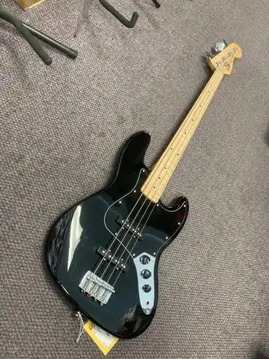 Same Day Shipping Used Squier JAZZ BASS J Type Bass Guitar Black 4-String