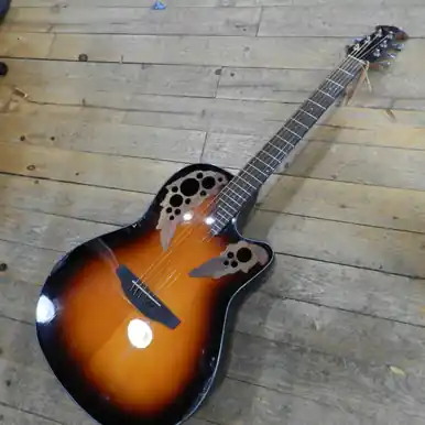 Used Ovation CE44-1-6 Solid Top Acoustic Guitar Tobacco Sunburst Reduced Price