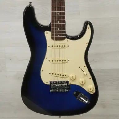 Used Squier Affinity Strat Electric Guitar Blue One Day Deal