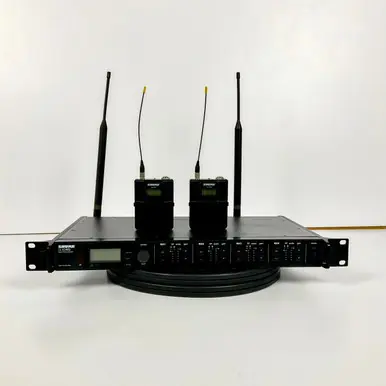 Used Shure ULXD4Q-G50 Digital Wireless Bodypack Microphone System with 2-ULXD1 Bodypacks Reduced Price