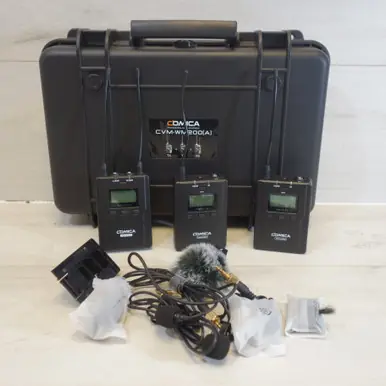 Used COMICA DUAL TX/SINGLE RX LAV KIT Microphone Genuine