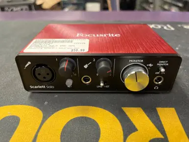 Shop Now Used Focusrite SCARLETT SOLO 2ND GEN Computer Interface 2 A/D Recording Inputs