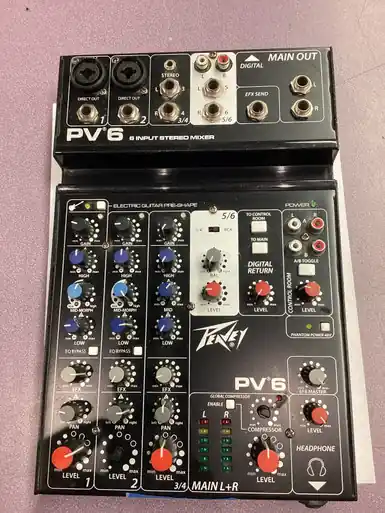 Used Peavey PV6 STEREO MIXER Compact Mixer Mega Sale