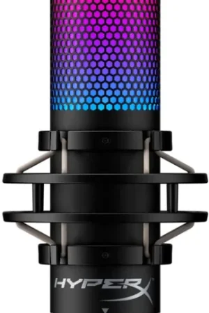 Authentic HyperX - QuadCast S Wired RGB Multi-Pattern USB Condenser Microphone for Gaming, Streaming, Podcasts, Twitch, YouTube - Black