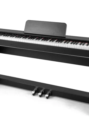 Free Delivery Costway - 88-Key Hammer Action Weighted Keyboard Electric Piano with Stand & Triple Pedals - Black