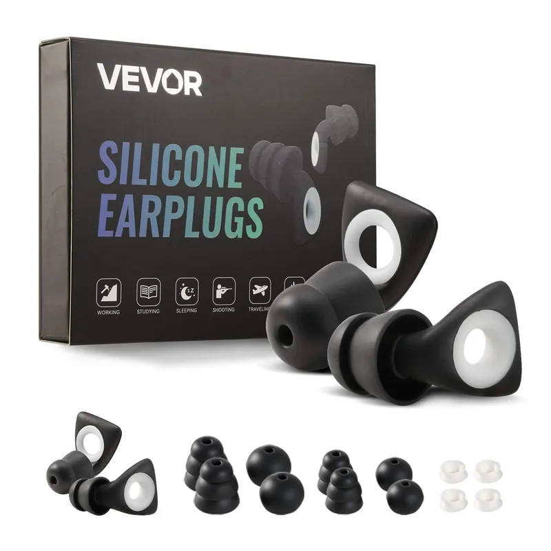 VEVOR - Ear Plugs for Sleeping Noise Cancelling, NRR 25 dB Reusable High Noise Reduction Earplugs - Black;white No Minimum Order