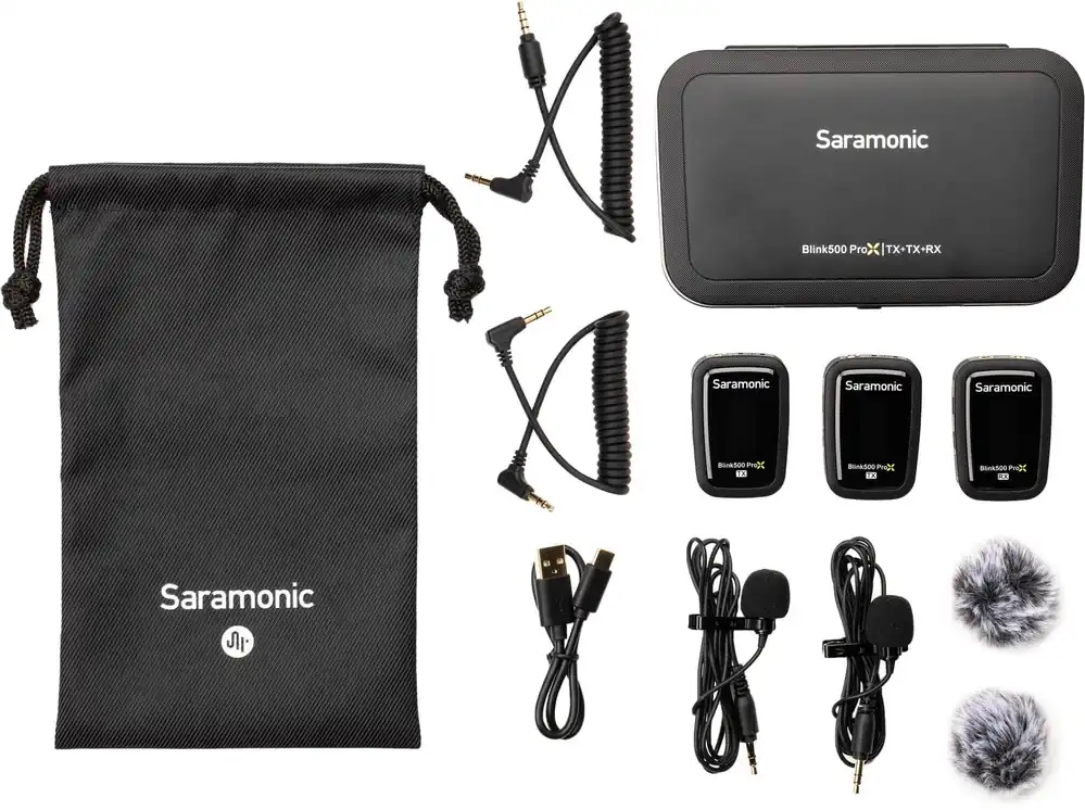 In Demand Saramonic - Blink 500 ProX B2 2-Person Wireless 2.4GHz Clip-On Microphone System with Lavaliers - Black
