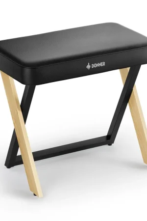 Donner music - Donner DKB-300 Home Style Metal Legs Padded Piano Bench - Light Wood Color Today Only