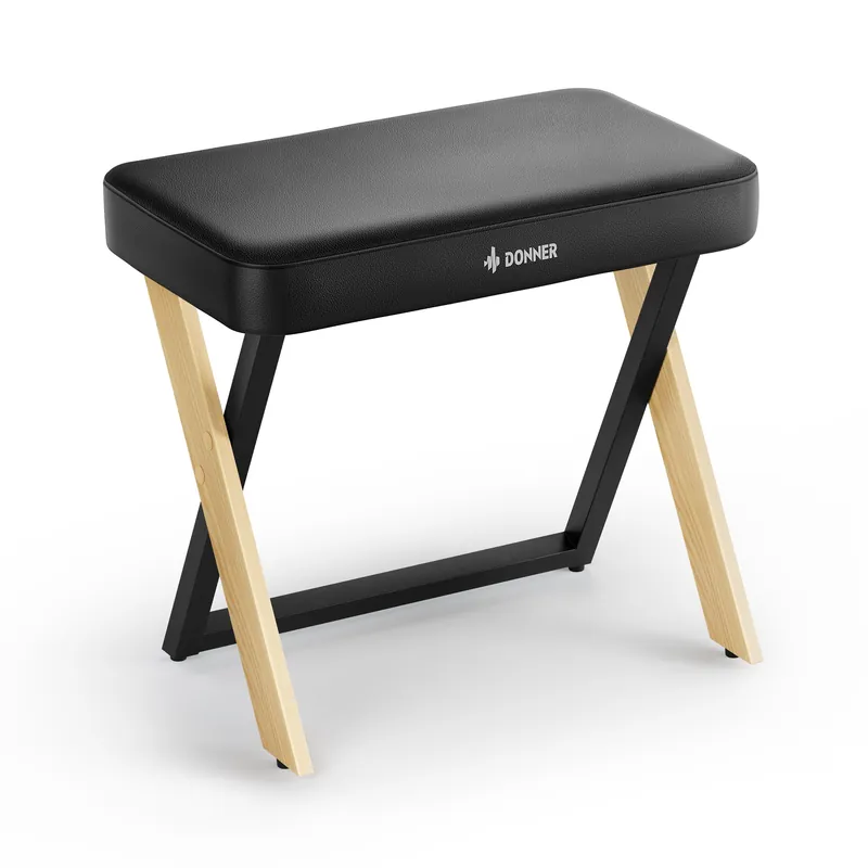 Donner music - Donner DKB-300 Home Style Metal Legs Padded Piano Bench - Light Wood Color Today Only