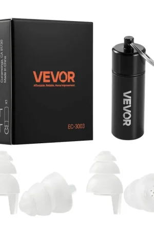 VEVOR - Concert Ear Plugs, 2 Pairs Reusable High Fidelity Musician Ear Plugs, SNR 27 dB High Noise Reduction Earplugs - Semi-Transparent Holiday Sale