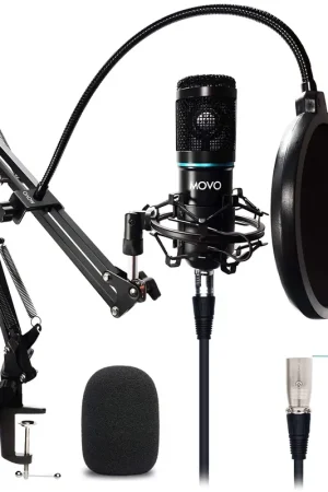 Limited Edition MOVO - PodPak Podcast Equipment Bundle with Microphone, Boom Arm, and Pop Filter
