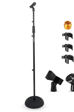 5 CORE - 5Core Mic Stand Floor Adjustable Round Base Universal Metal Microphone Stands-MS RBP5 Order Now