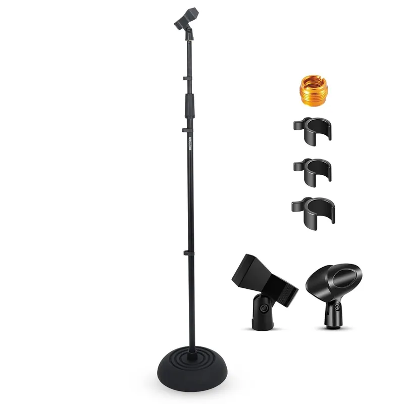 5 CORE - 5Core Mic Stand Floor Adjustable Round Base Universal Metal Microphone Stands-MS RBP5 Order Now