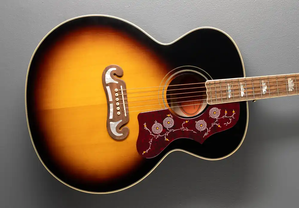 "Inspired by Gibson" J-200 - Aged Gloss Vintage Sunburst– Dave's Guitar Shop Authentic