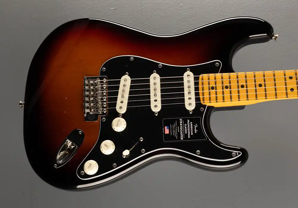Exclusive American Professional Classic Stratocaster - 3 Color Sunburst w/ Maple– Dave's Guitar Shop