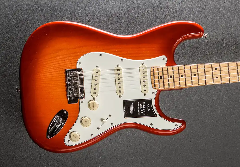 New Arrival Player II Stratocaster - Aged Cherry Burst w/Maple– Dave's Guitar Shop