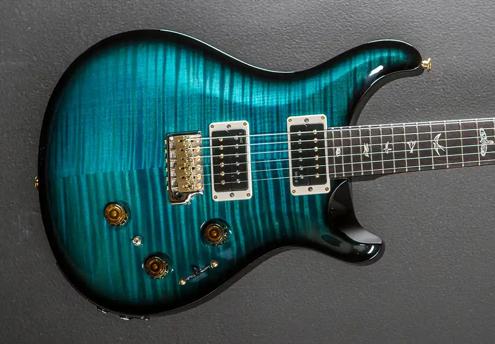 Custom 24 Piezo 10 Top - Carroll Blue Wraparound Smokeburst– Dave's Guitar Shop Limited Offer
